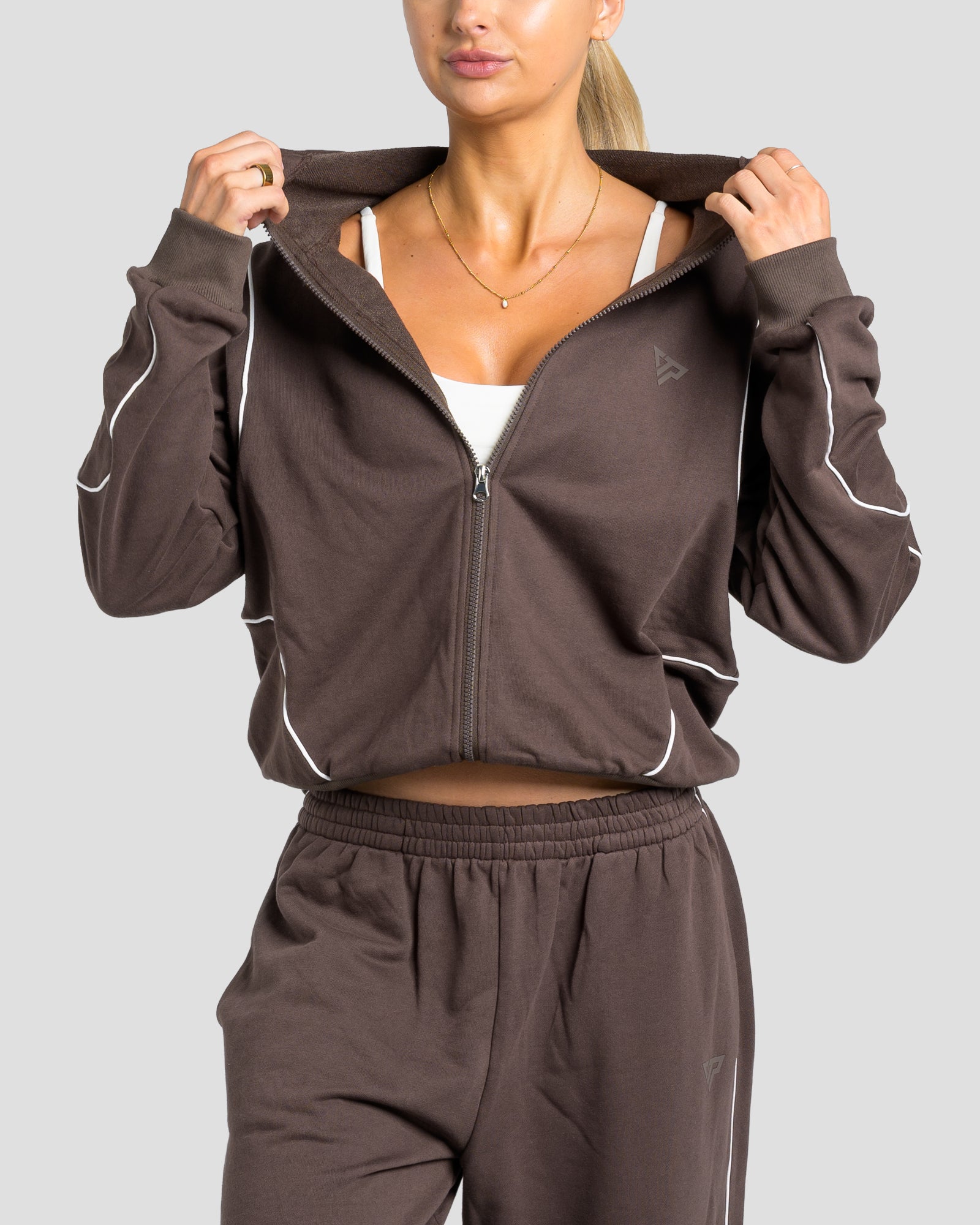 KTP SWEAT ZIP JACKET - ESPRESSO
