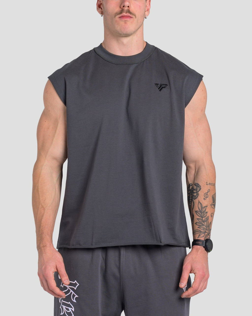 TONINO CROPPED TANK - CHARCOAL