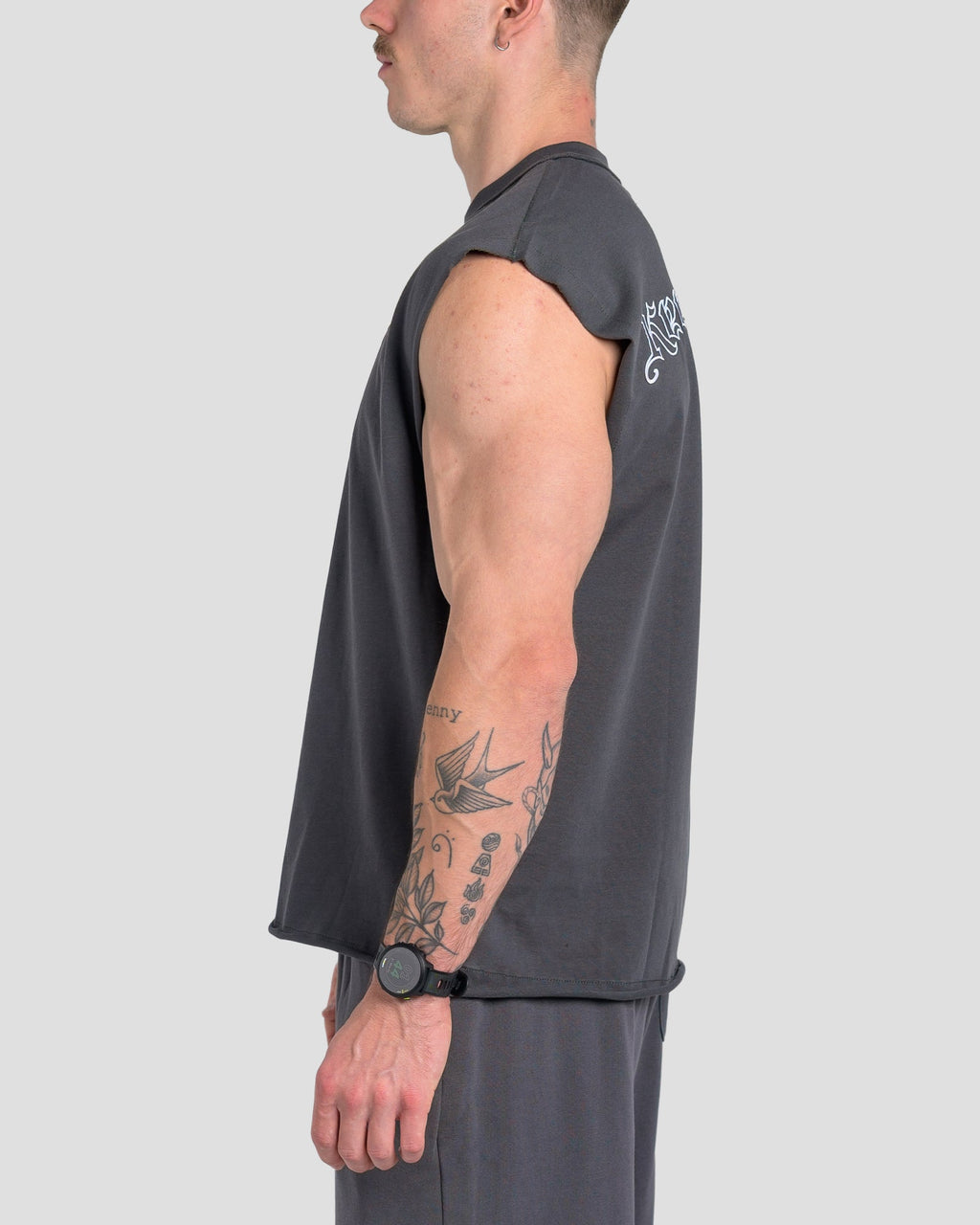 TONINO CROPPED TANK - CHARCOAL