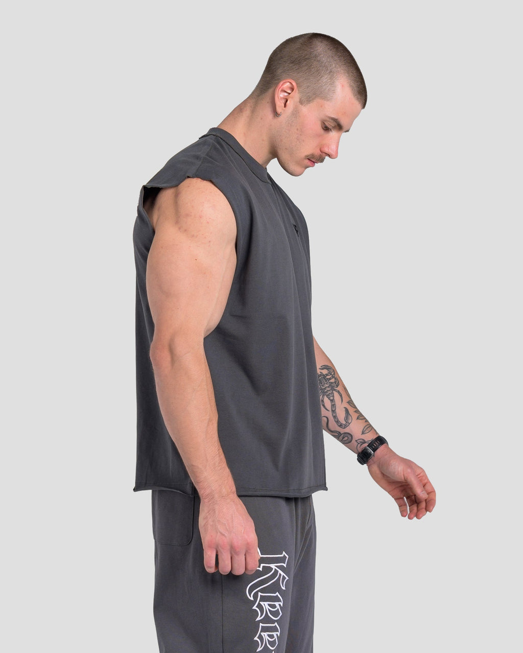 TONINO CROPPED TANK - CHARCOAL