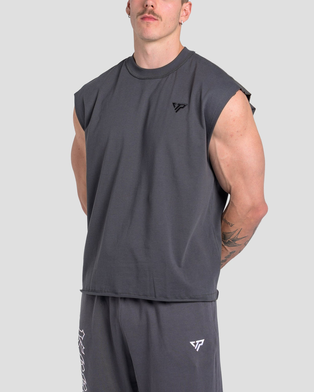 TONINO CROPPED TANK - CHARCOAL