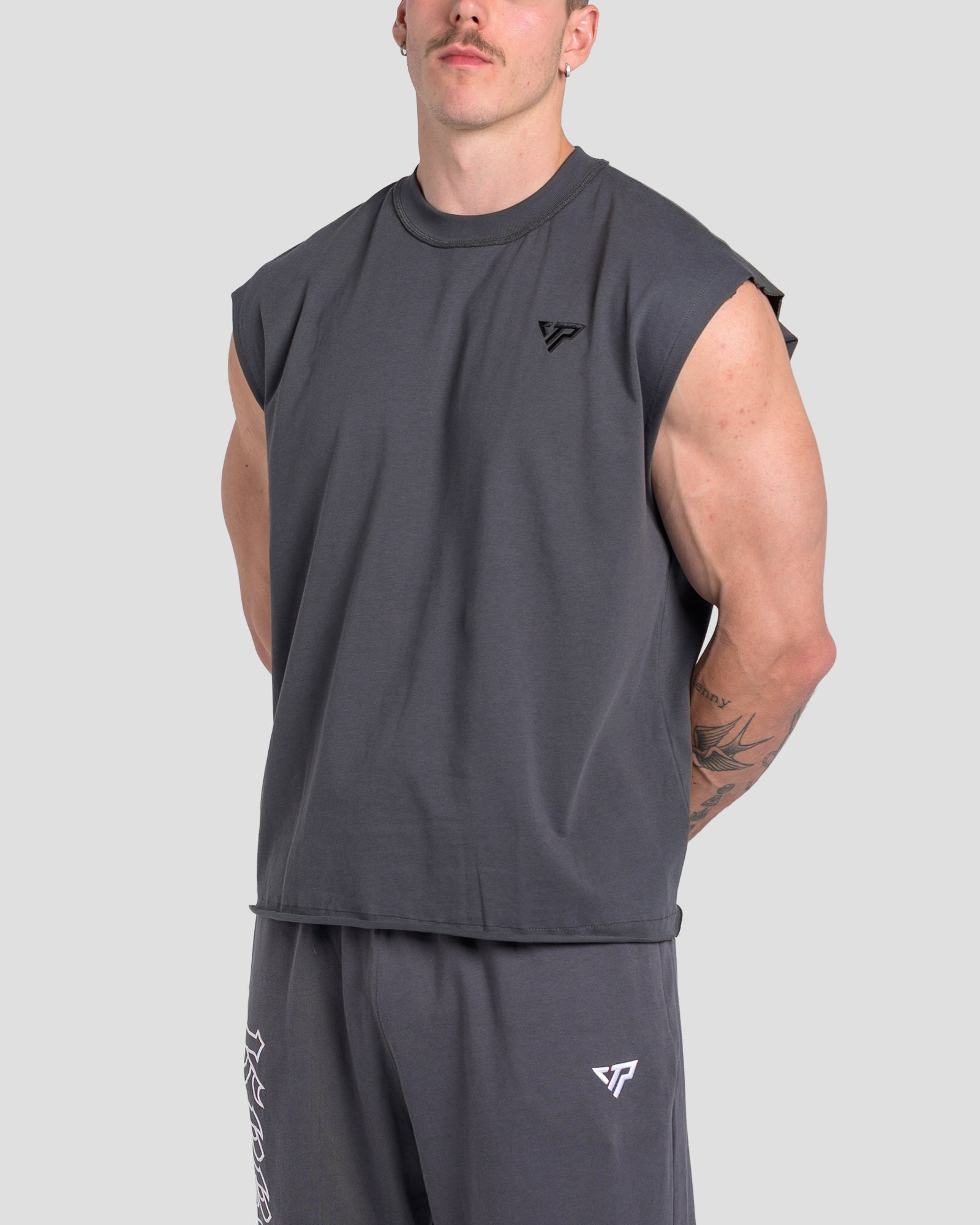 TONINO CROPPED TANK - CHARCOAL