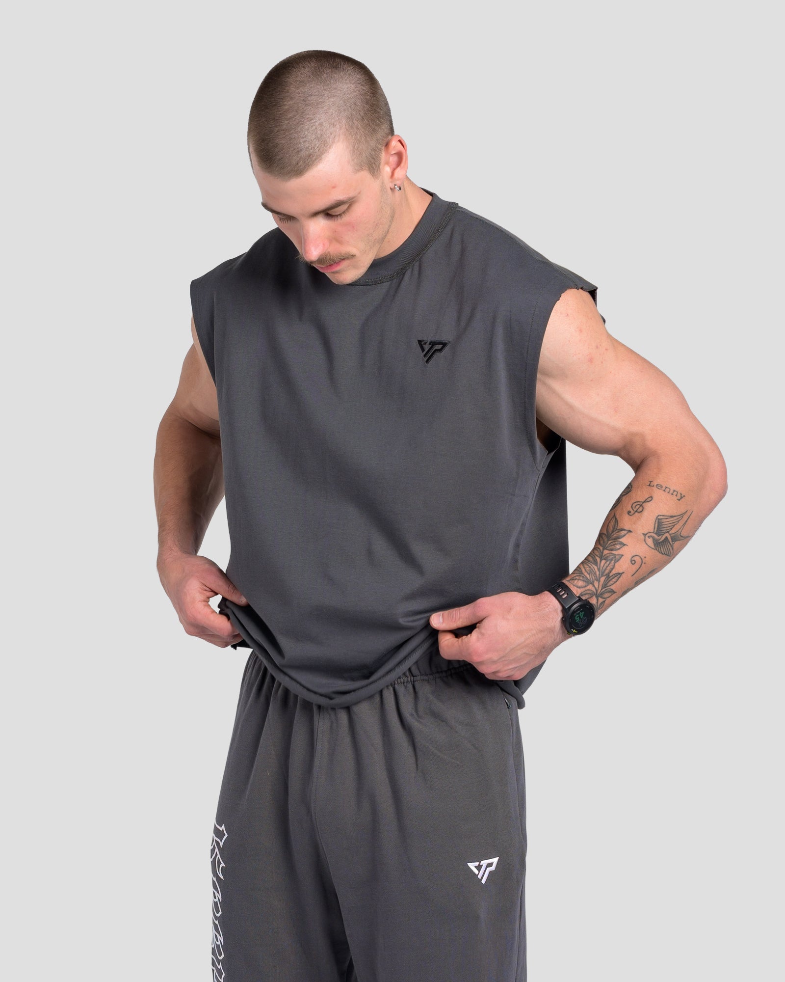 TONINO CROPPED TANK - CHARCOAL