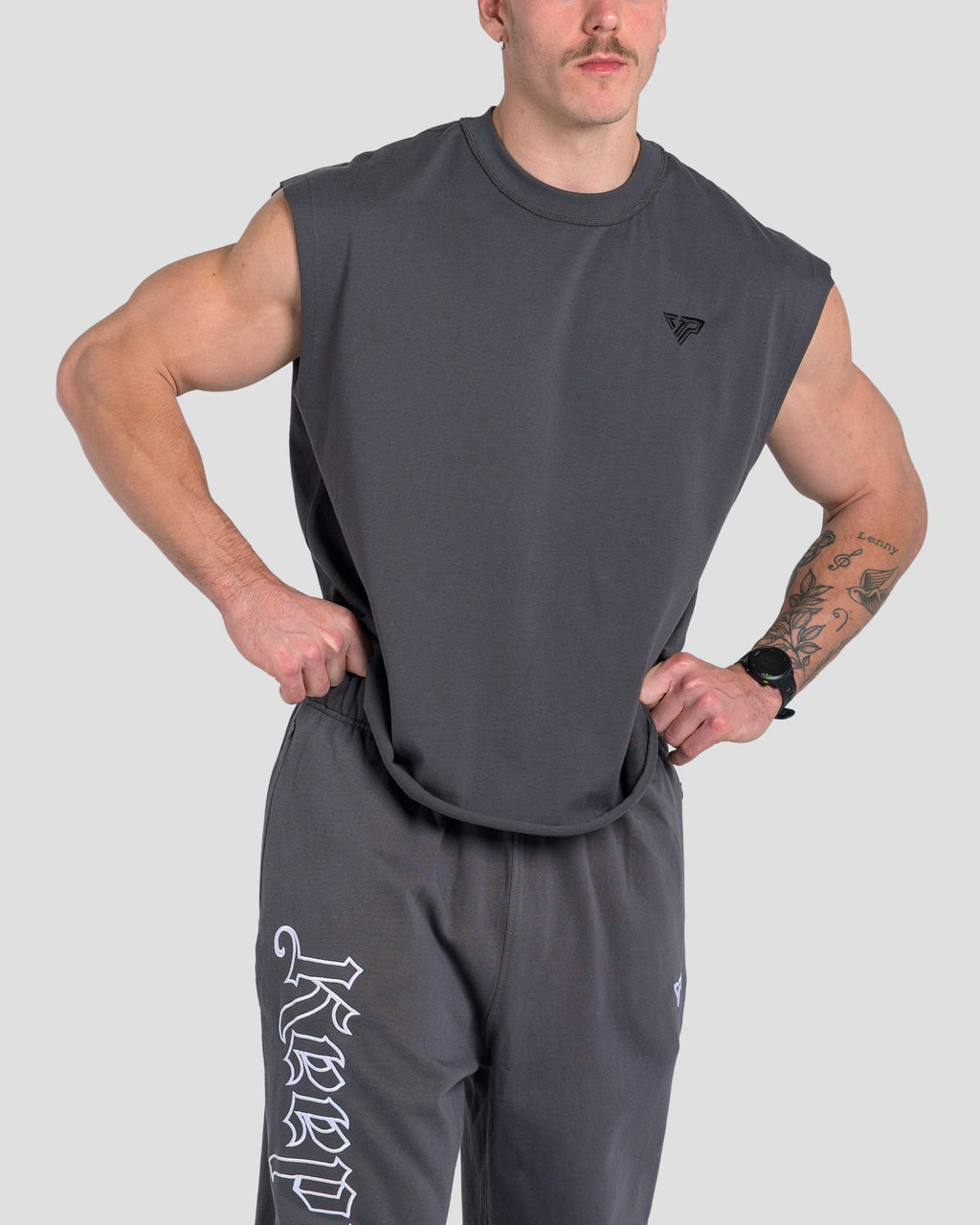 TONINO CROPPED TANK - CHARCOAL