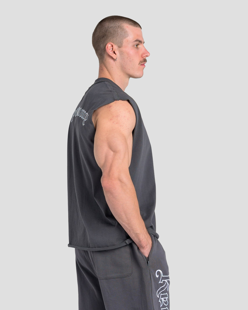 TONINO CROPPED TANK - CHARCOAL