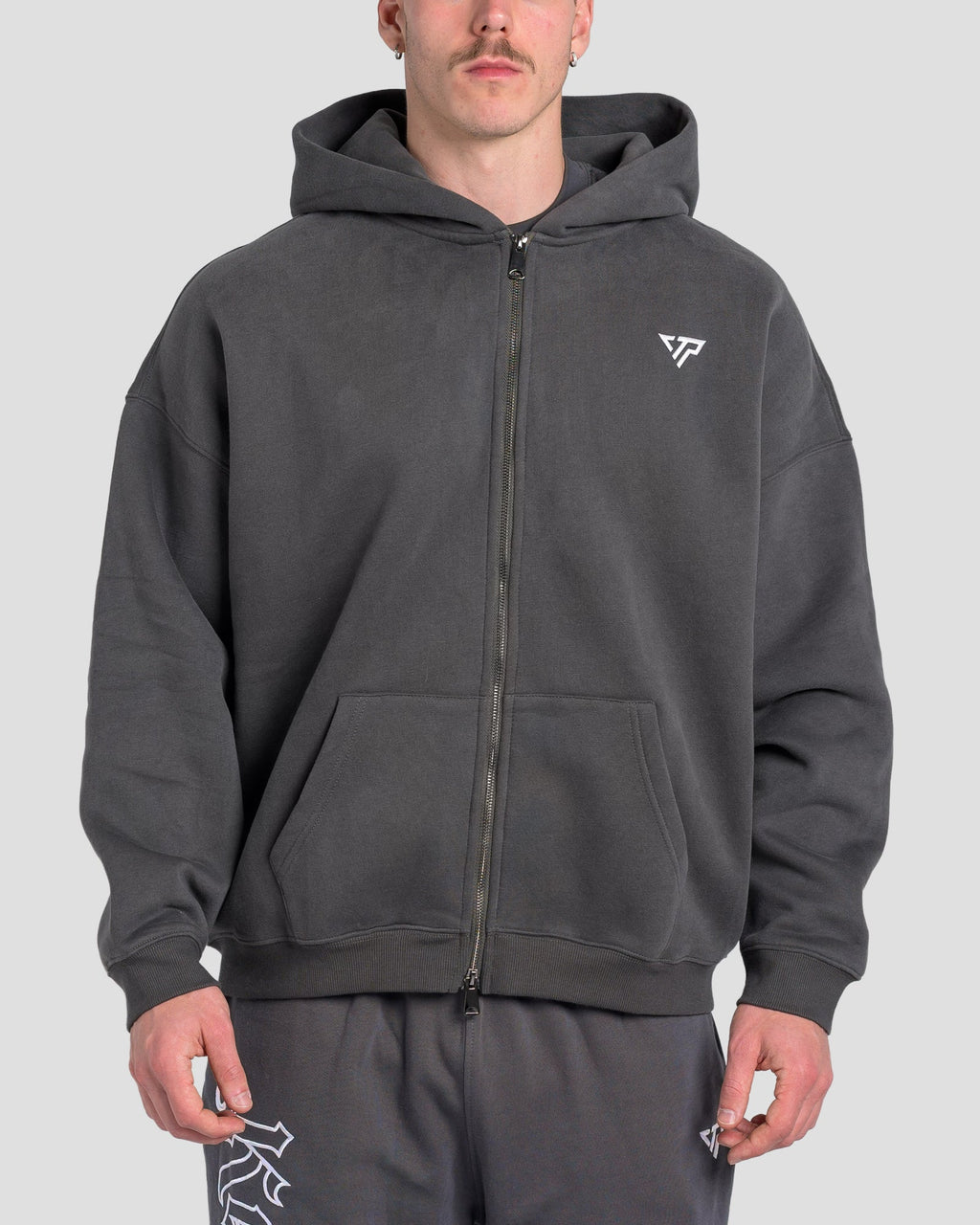 TONINO FULL ZIP JUMPER - CHARCOAL
