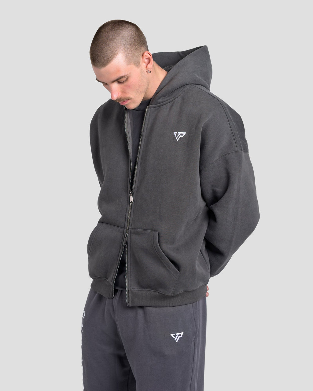 TONINO FULL ZIP JUMPER - CHARCOAL