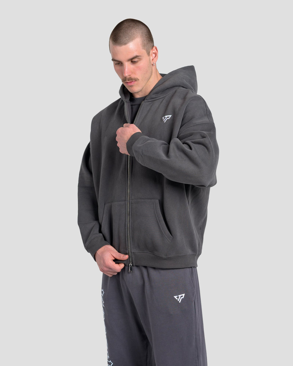 TONINO FULL ZIP JUMPER - CHARCOAL