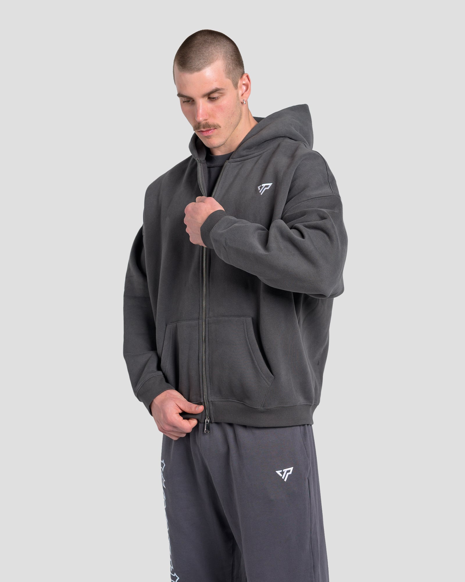 TONINO FULL ZIP JUMPER - CHARCOAL