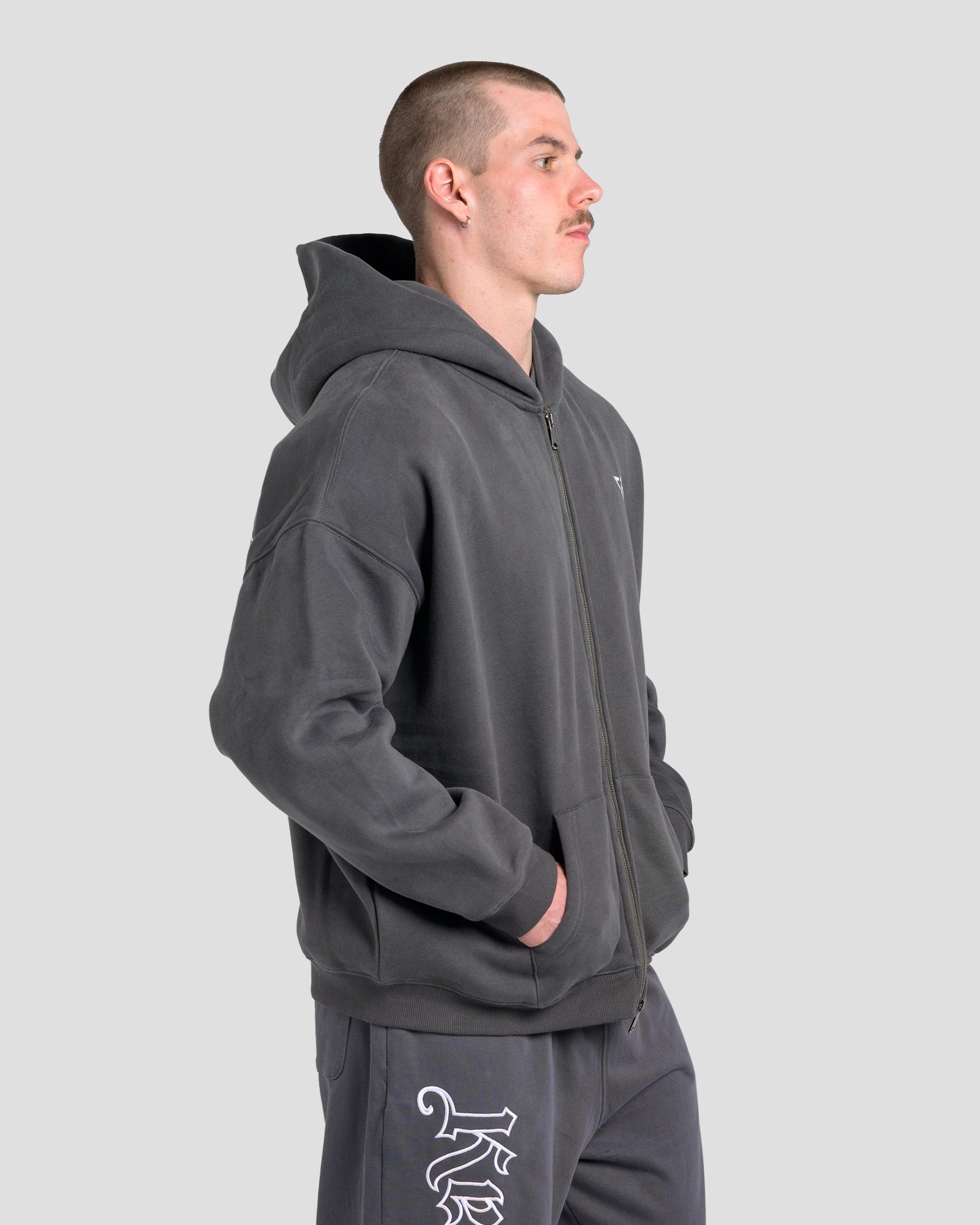TONINO FULL ZIP JUMPER - CHARCOAL