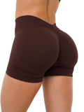LJ V-BACK SCRUNCH SHORTS - ESPRESSO