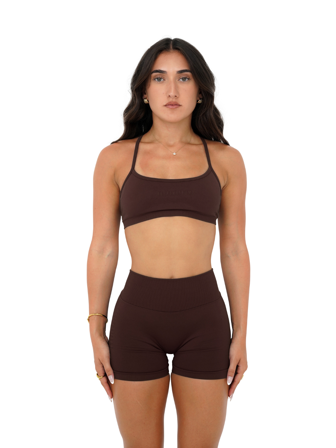 LJ V-BACK SCRUNCH SHORTS - ESPRESSO