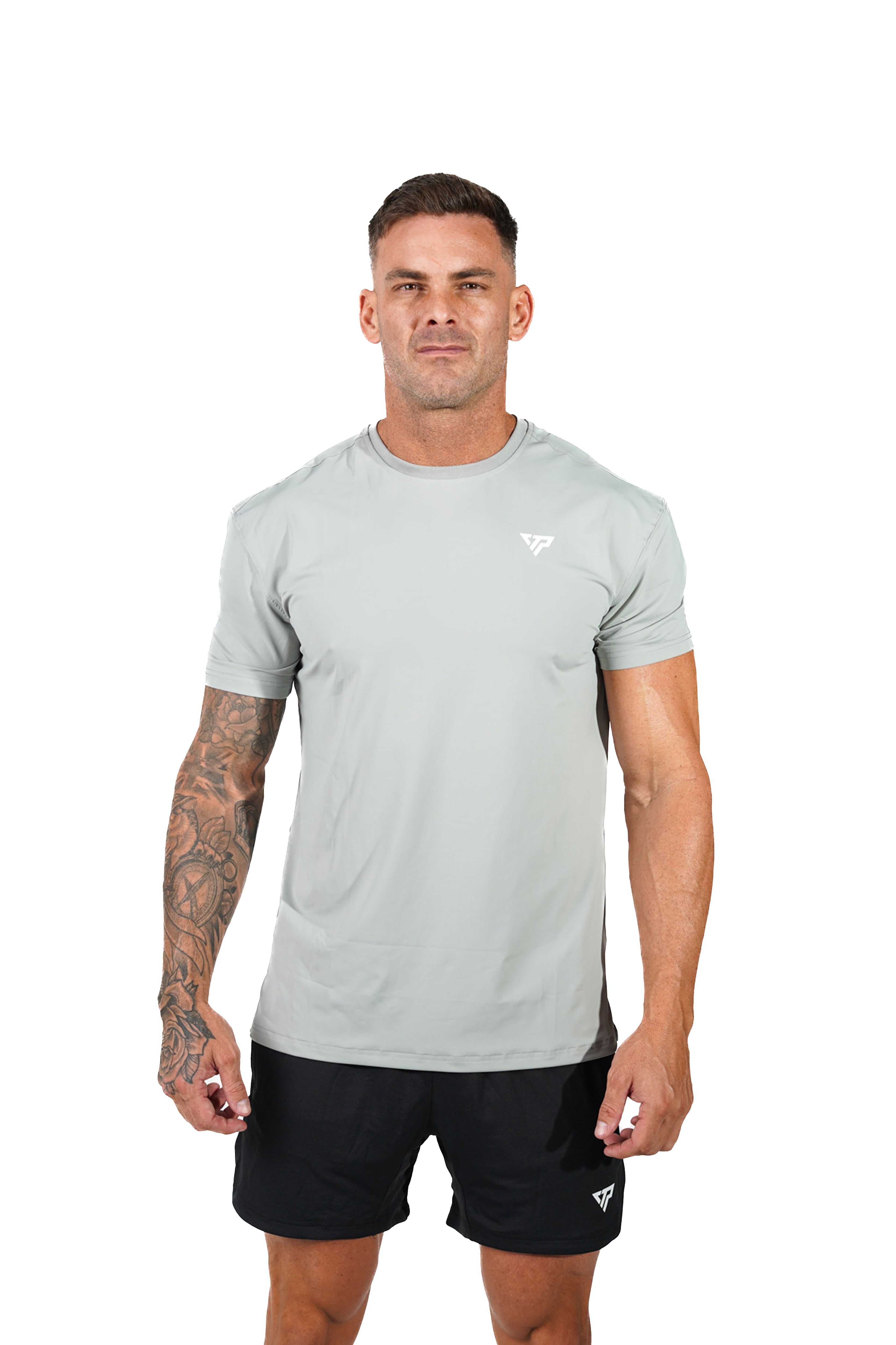 KTP MEN'S HI TECH DRY FIT TEE - LIGHT GREY
